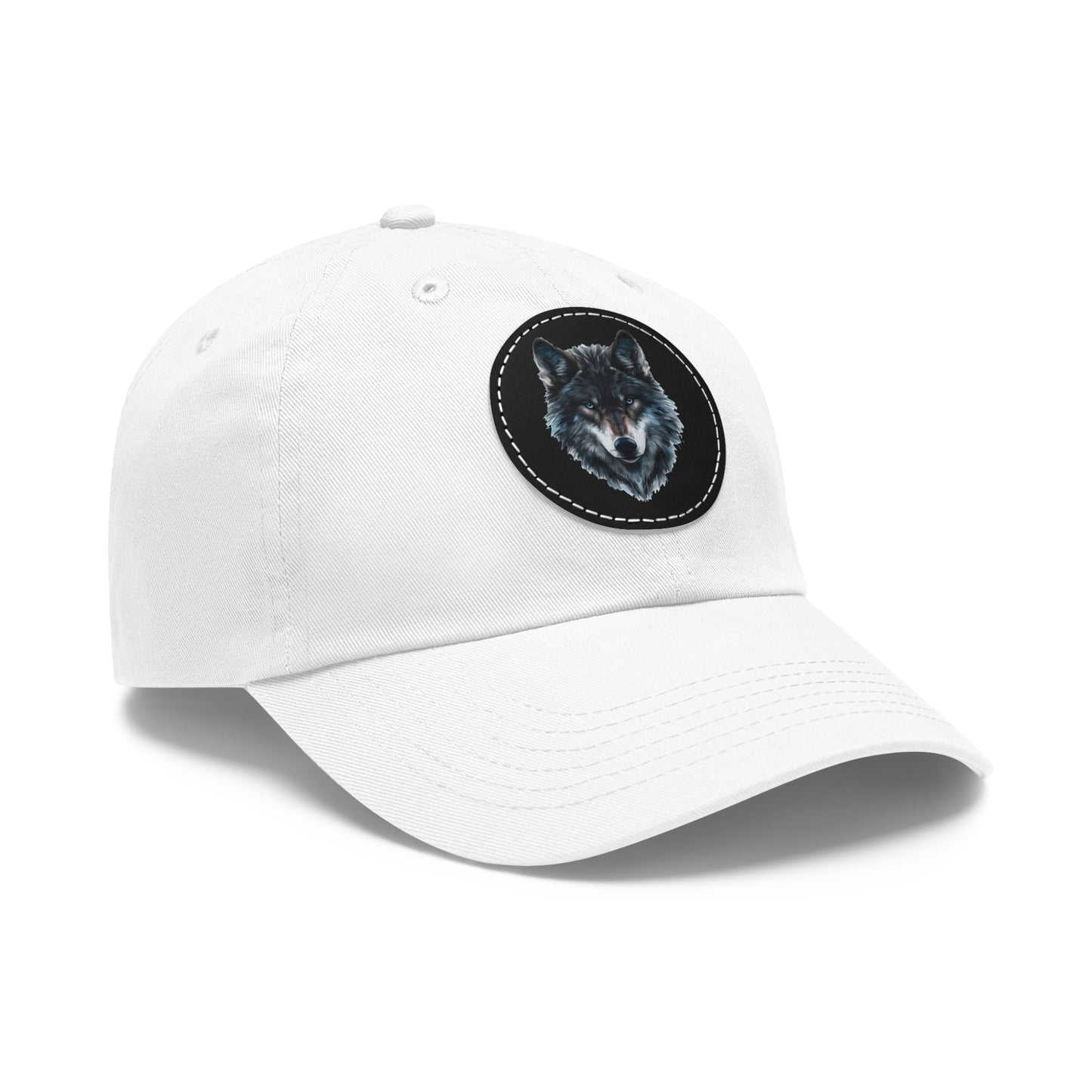 Wolf - Dad Hat with Leather Patch (Round)