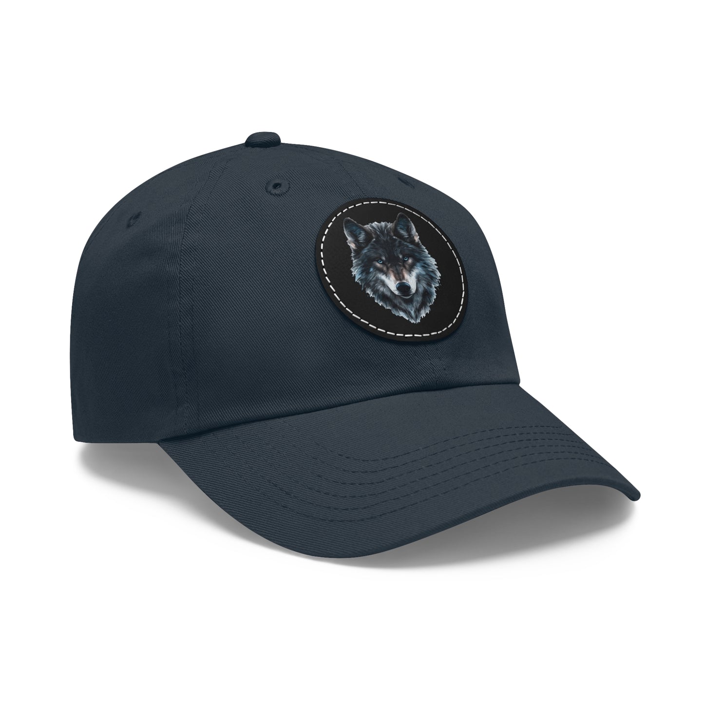 Wolf - Dad Hat with Leather Patch (Round)