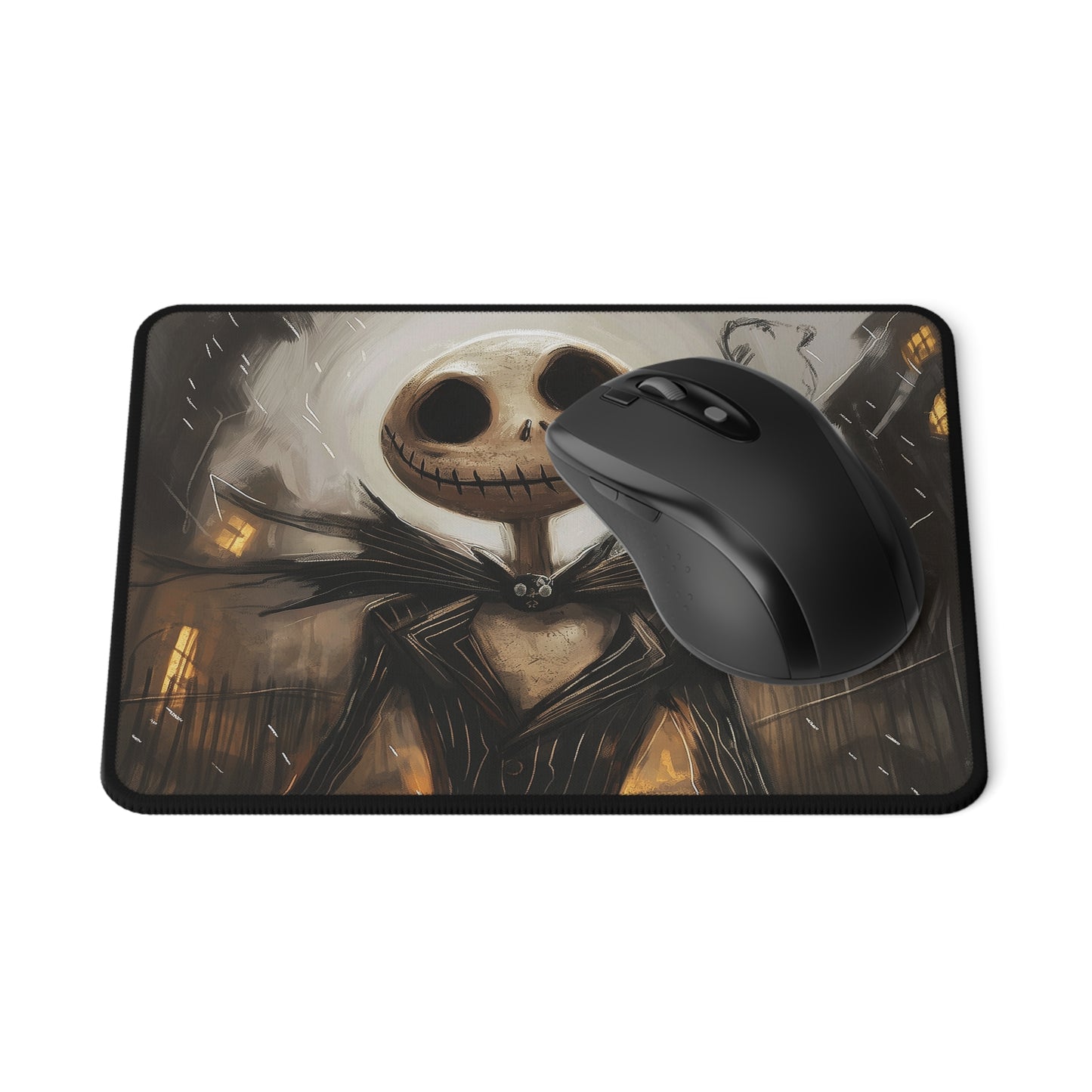 Non-Slip Gaming Mouse Pad with Spooky Jack Skellington Design, Gamer Gift, Halloween Decor, Office Accessory, Desktop Mat
