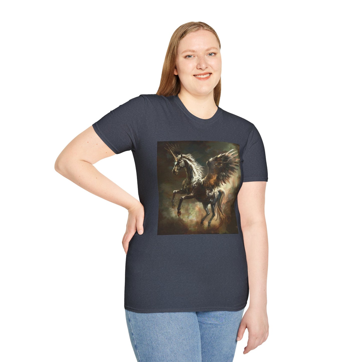 Pegasus flying Unicorn - Unisex Softstyle T-Shirt