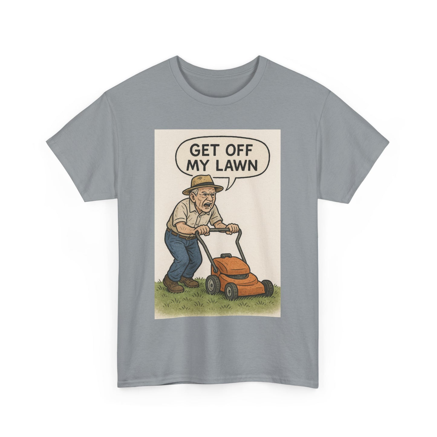 Get Off My Lawn Graphic Tee | Funny Unisex Cotton T-Shirt, Gift for Gardeners, Dad Humor Shirt, Lawn Care Lover's Apparel