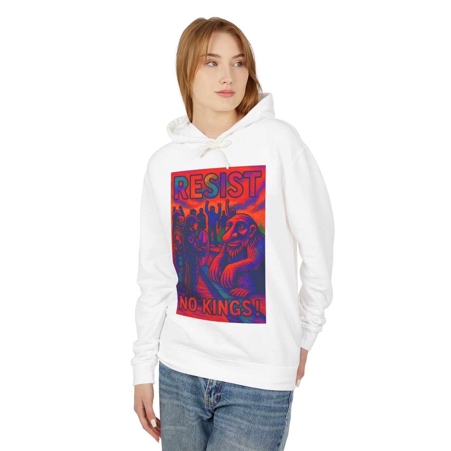 Seattle Troll Lightweight Hoodie - Resist No Kings Design