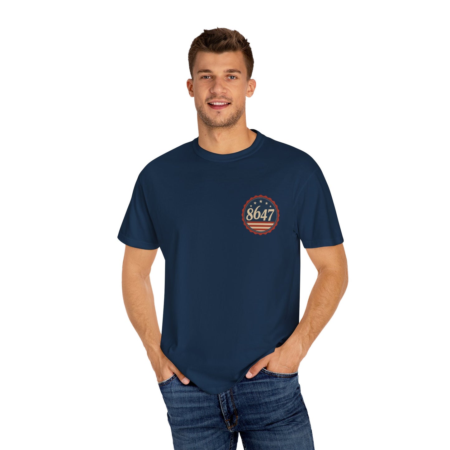 8647 DJT He's Gotta Go Unisex Garment-Dyed Tee