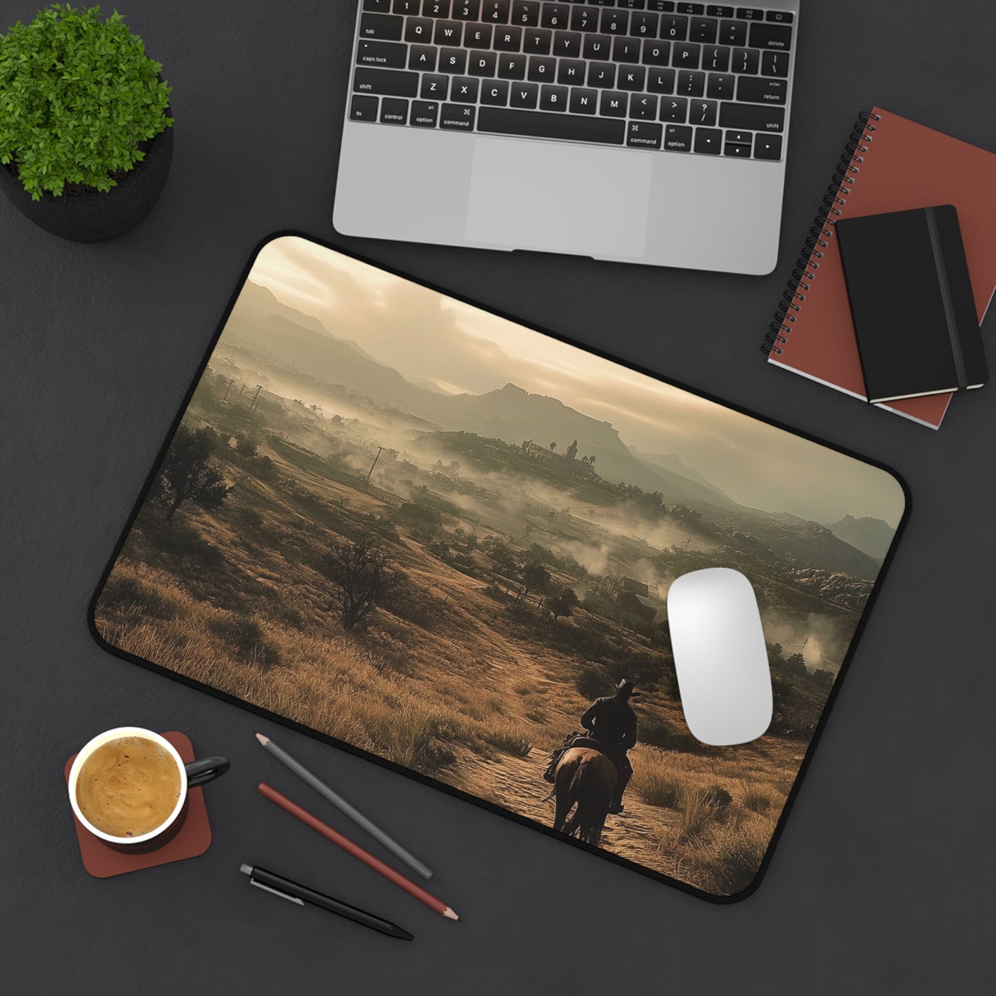 Wide Gaming Desk Mat RDR themed.