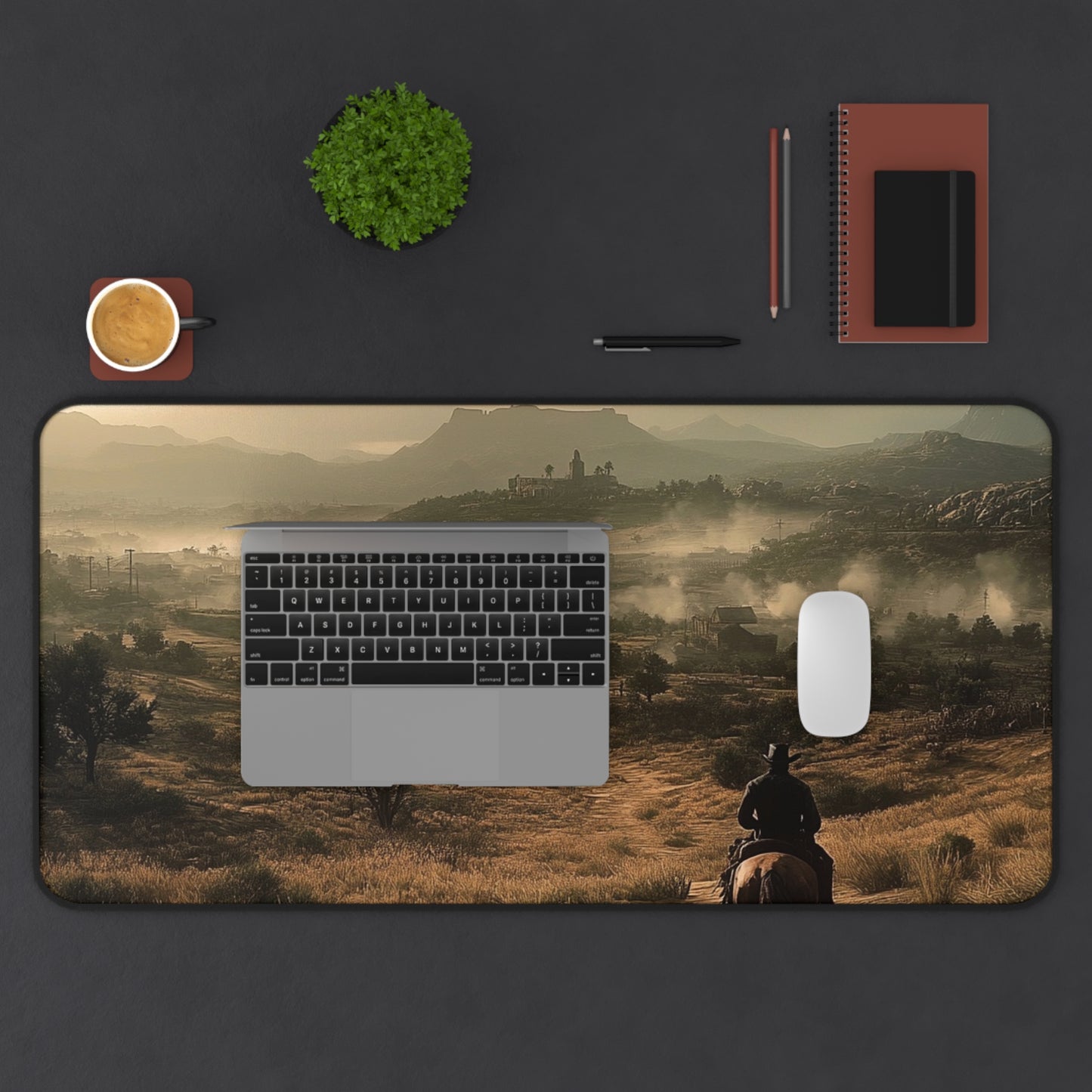 Wide Gaming Desk Mat RDR themed.