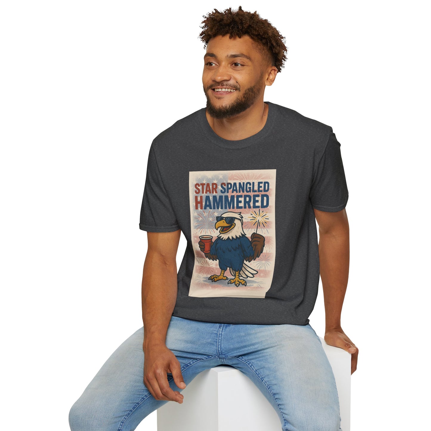 Star Spangled Hammered T-Shirt - 4th of July Celebration Tee