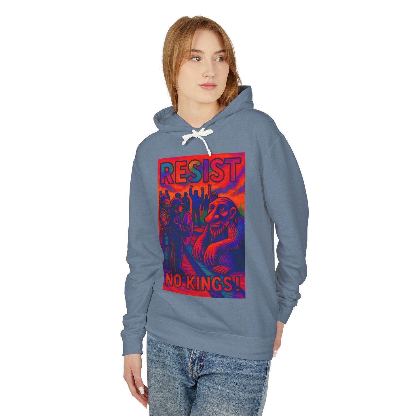 Seattle Troll Lightweight Hoodie - Resist No Kings Design
