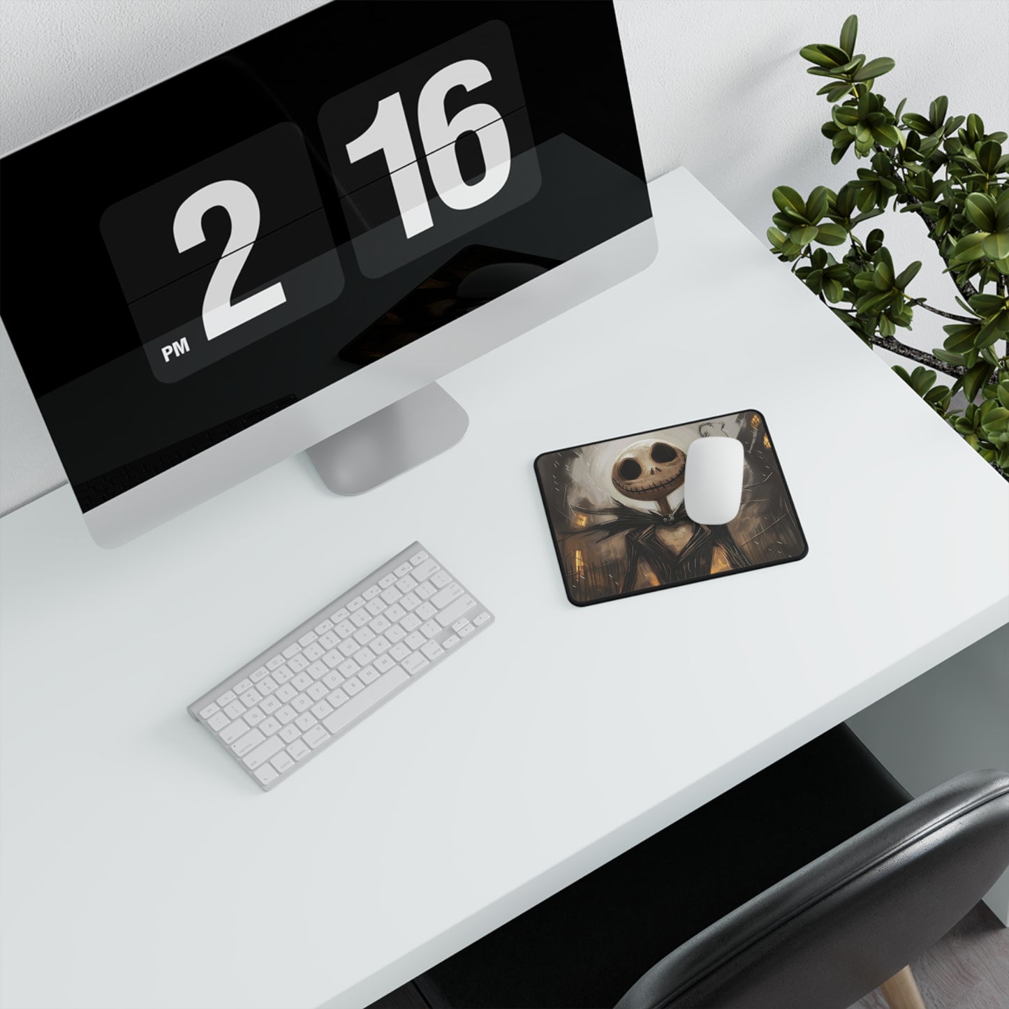 Non-Slip Gaming Mouse Pad with Spooky Jack Skellington Design, Gamer Gift, Halloween Decor, Office Accessory, Desktop Mat