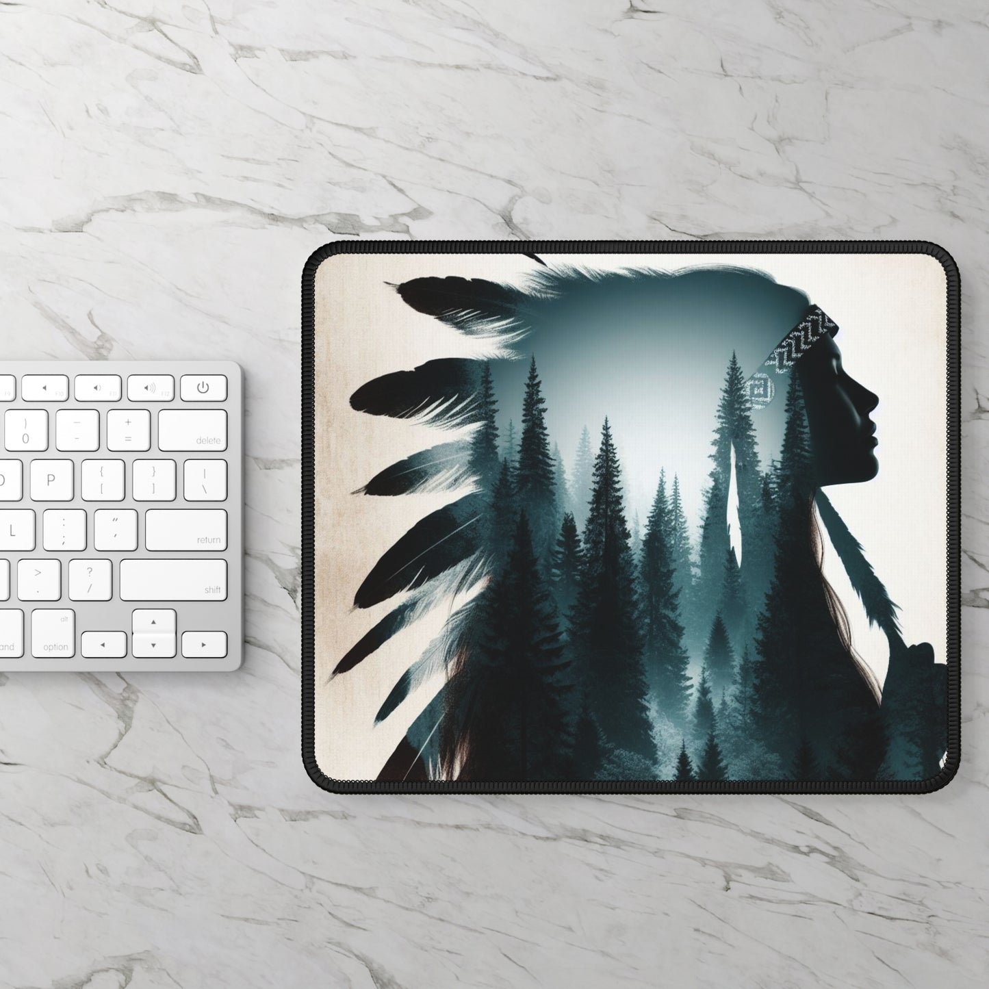 Forest Native Girl - Gaming Mouse Pad