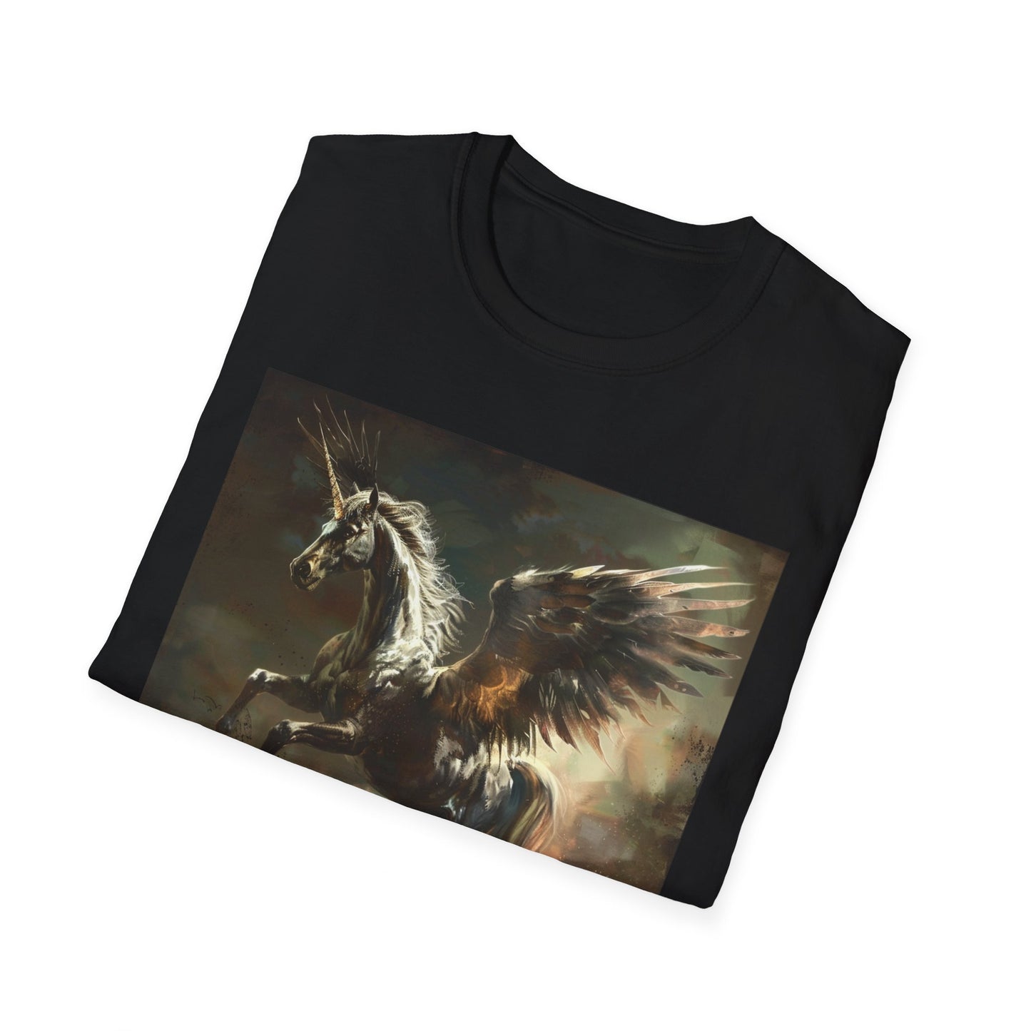 Pegasus flying Unicorn - Unisex Softstyle T-Shirt