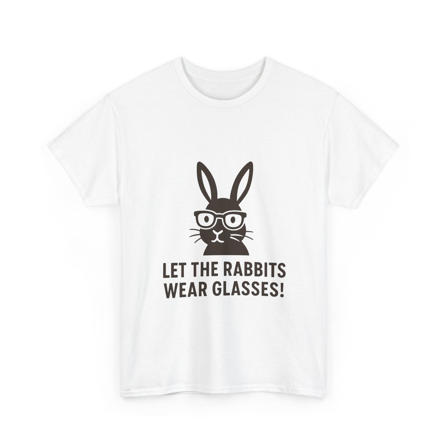 Playful Rabbit Graphic Tee - Let The Rabbits Wear Glasses!, Animal Lover Gift, Funny T-Shirt, Cute Casual Wear, Perfect for Birthdays