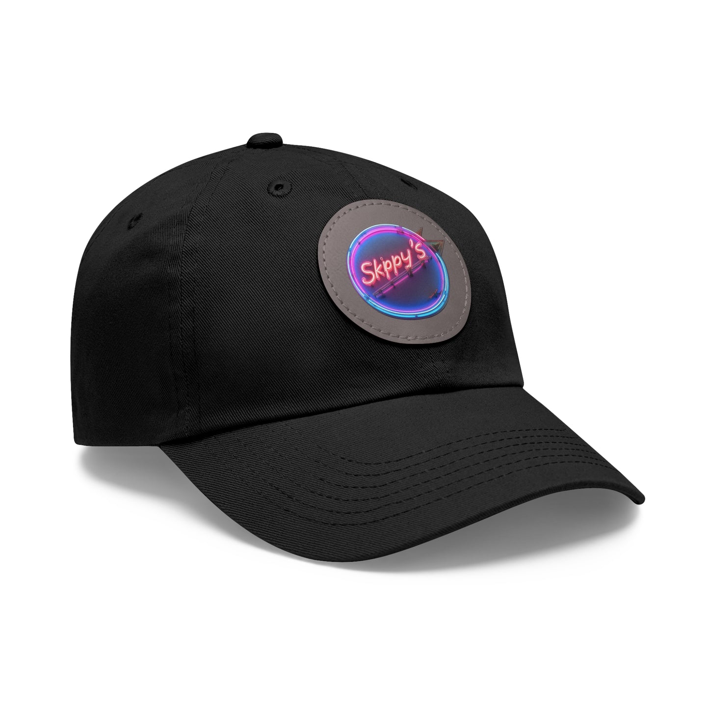 Skippys - Dad Hat with Leather Patch (Round)