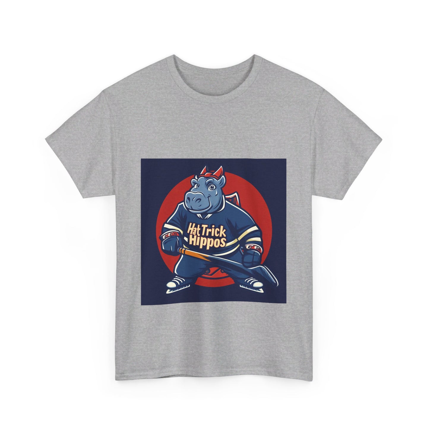 Hat Trick Hippos hockey club - Unisex Heavy Cotton Tee