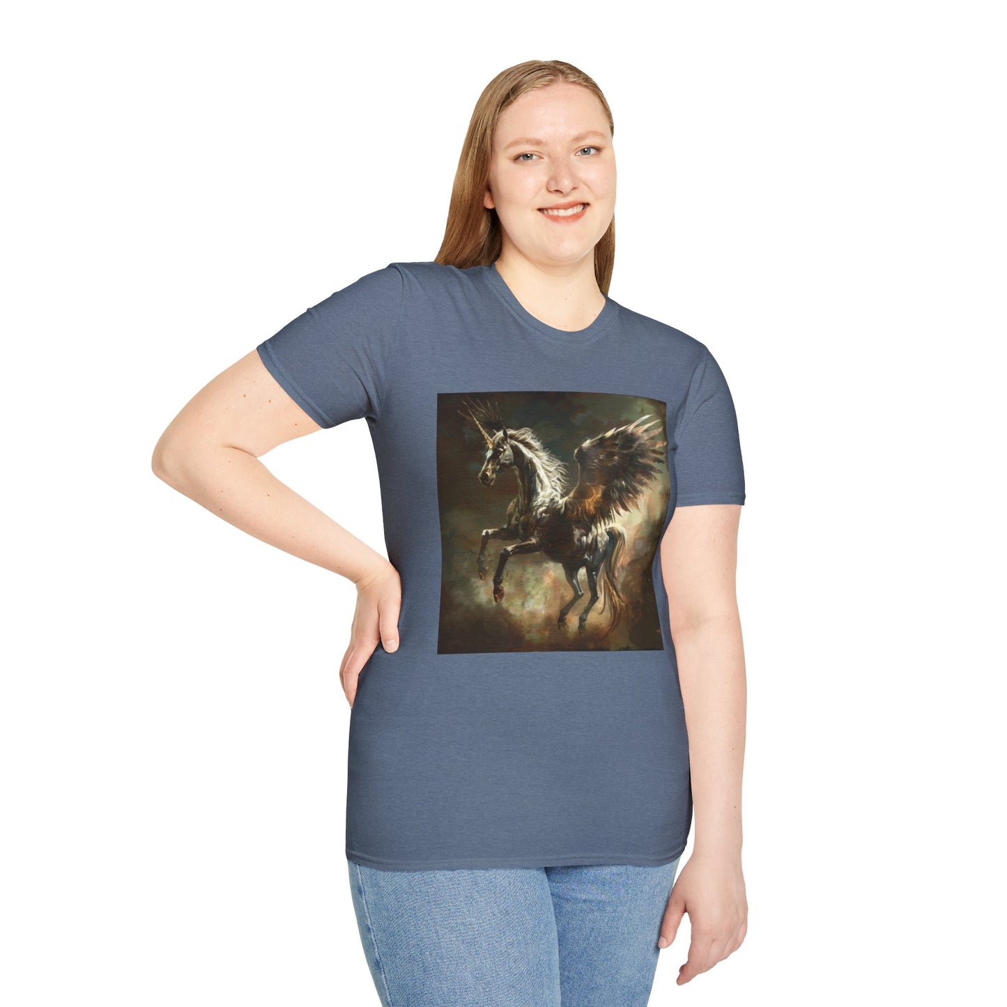 Pegasus flying Unicorn - Unisex Softstyle T-Shirt