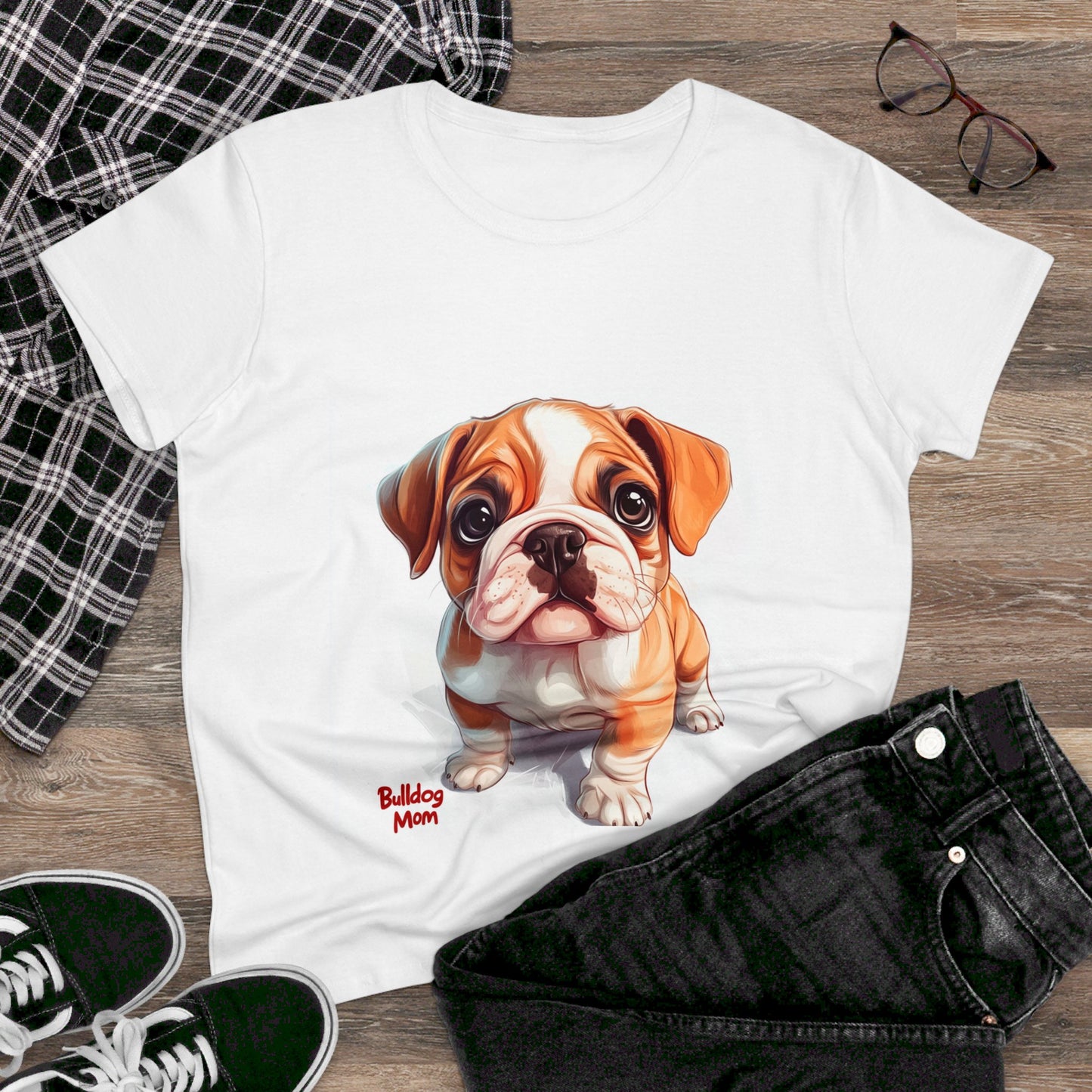 Bulldog Mom - Women's Midweight Cotton Tee