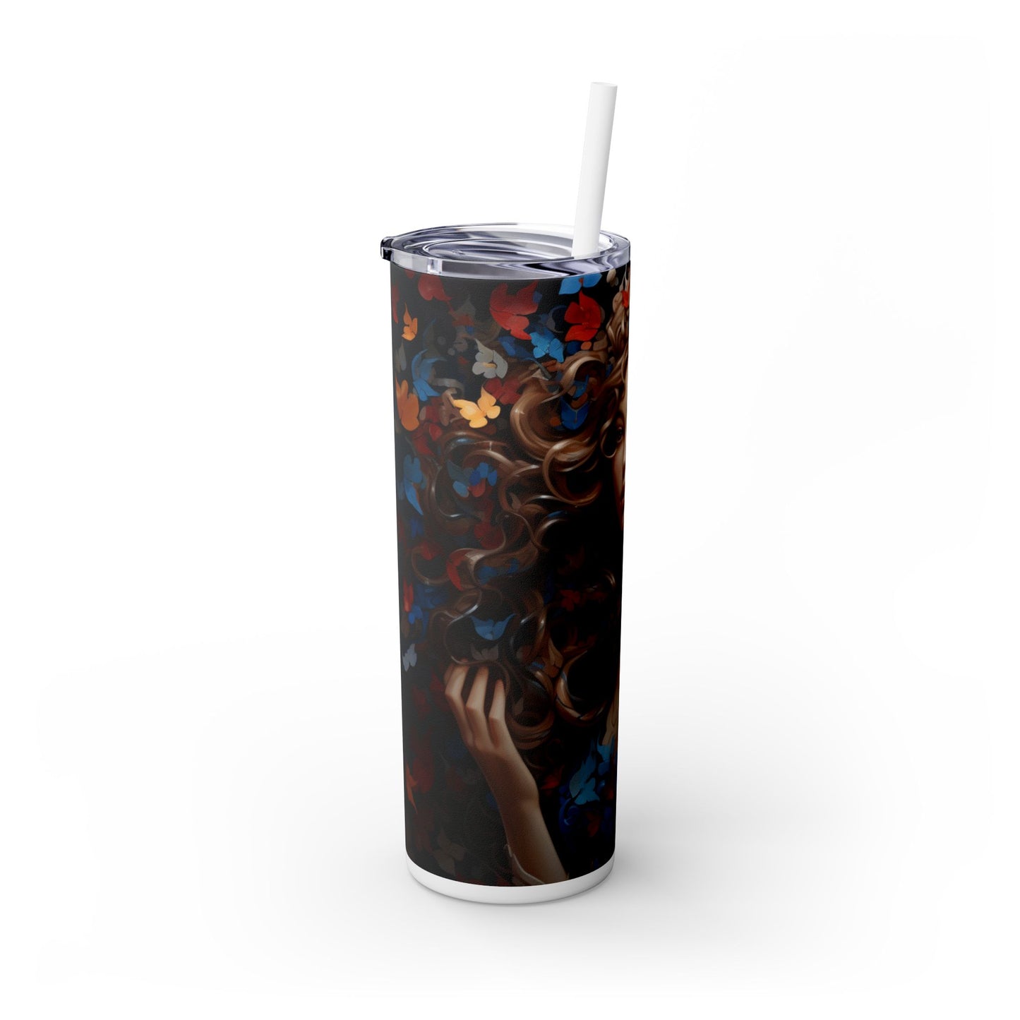 Puzzled Beauty - Skinny Tumbler with Straw, 20oz
