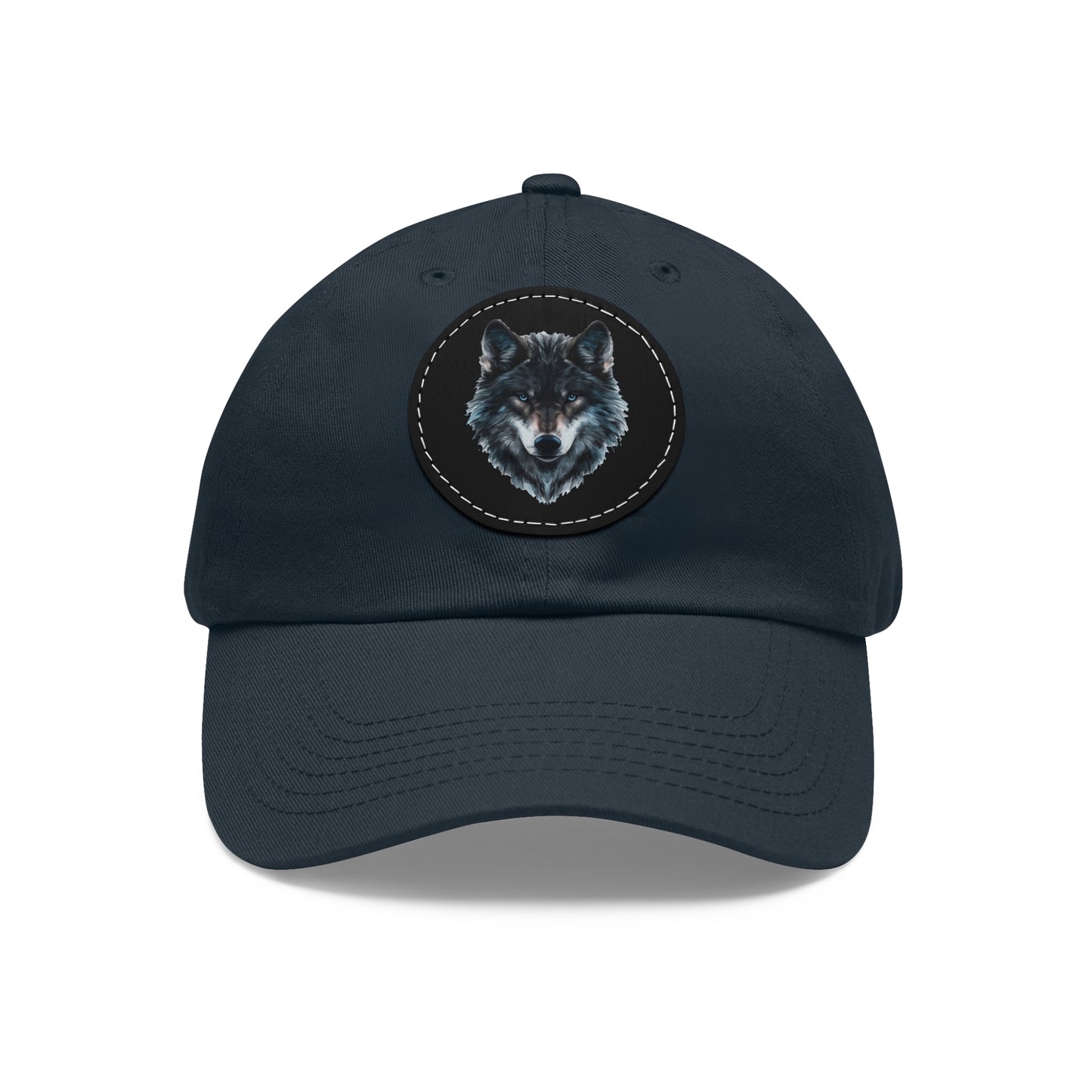 Wolf - Dad Hat with Leather Patch (Round)