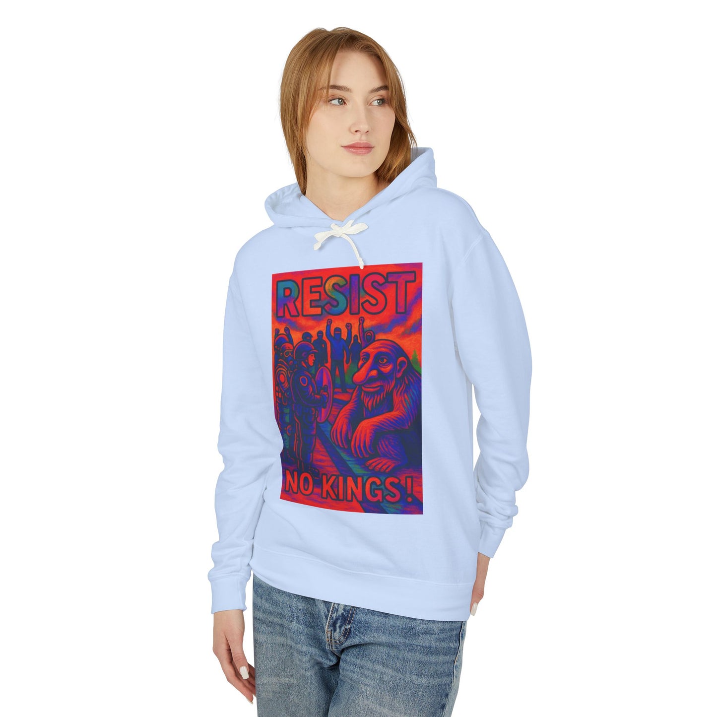 Seattle Troll Lightweight Hoodie - Resist No Kings Design