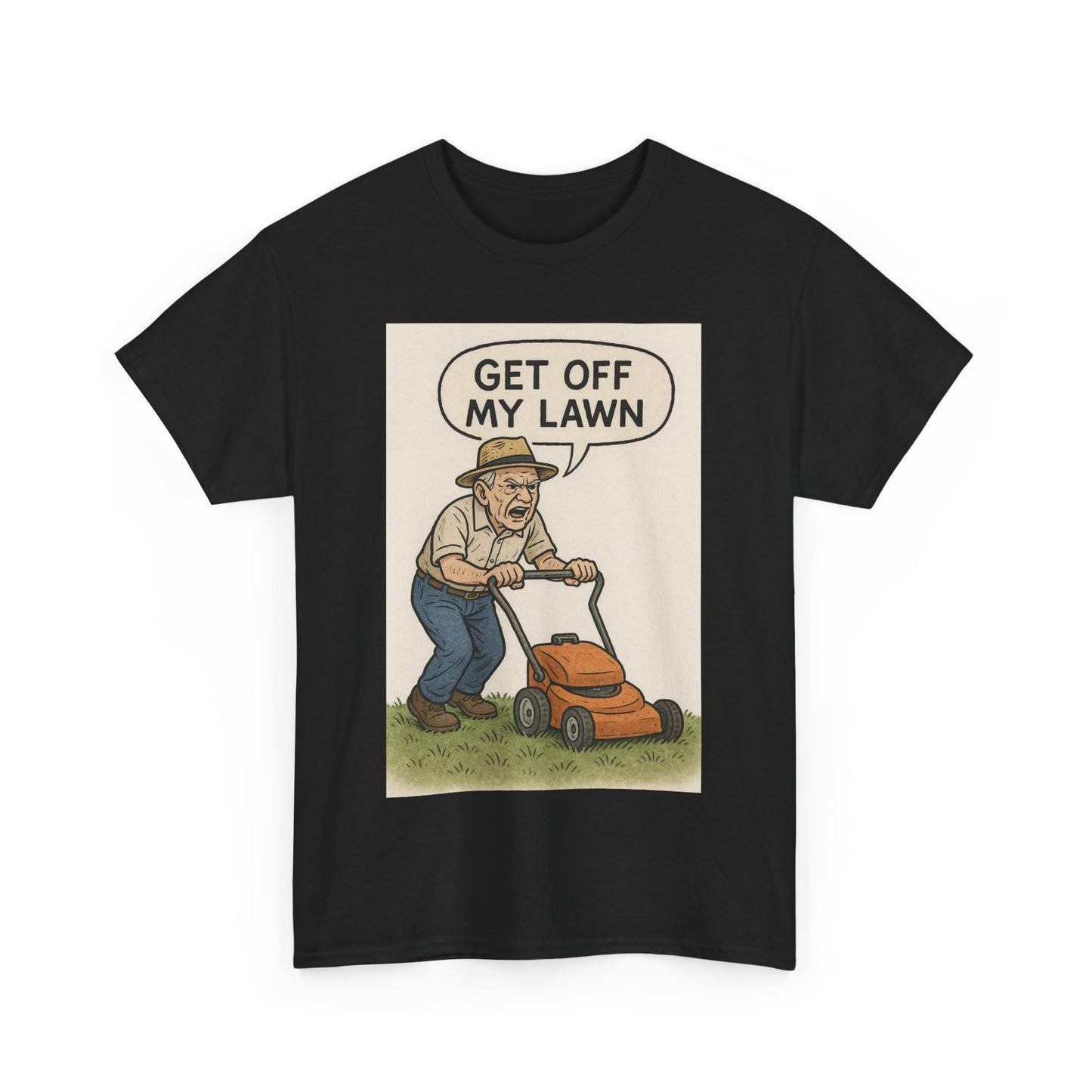 Get Off My Lawn Graphic Tee | Funny Unisex Cotton T-Shirt, Gift for Gardeners, Dad Humor Shirt, Lawn Care Lover's Apparel