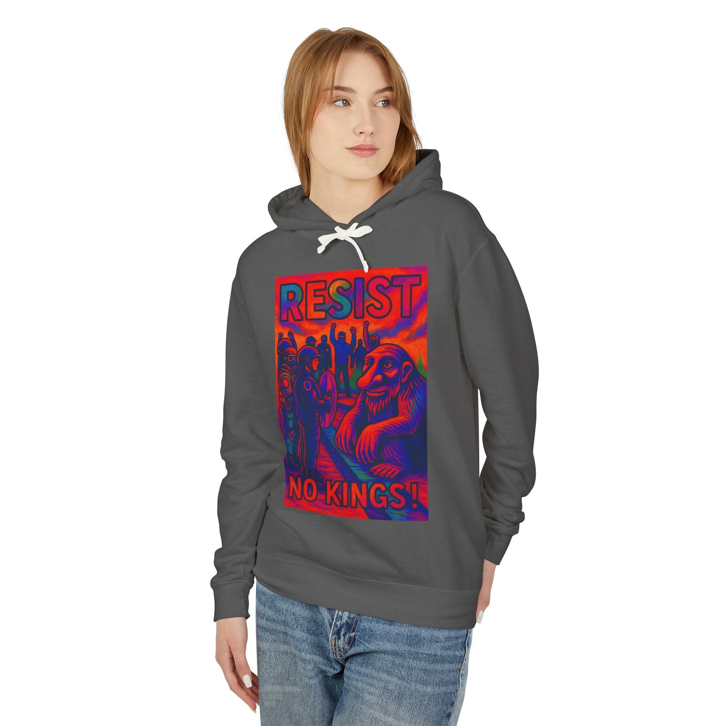 Seattle Troll Lightweight Hoodie - Resist No Kings Design