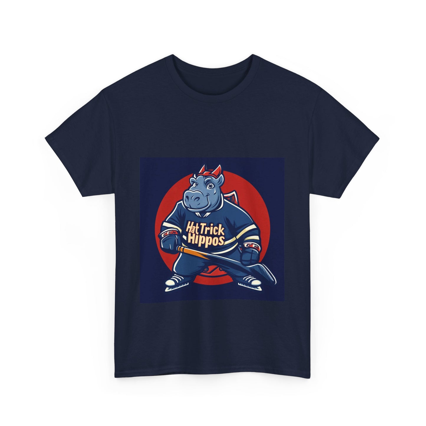 Hat Trick Hippos hockey club - Unisex Heavy Cotton Tee