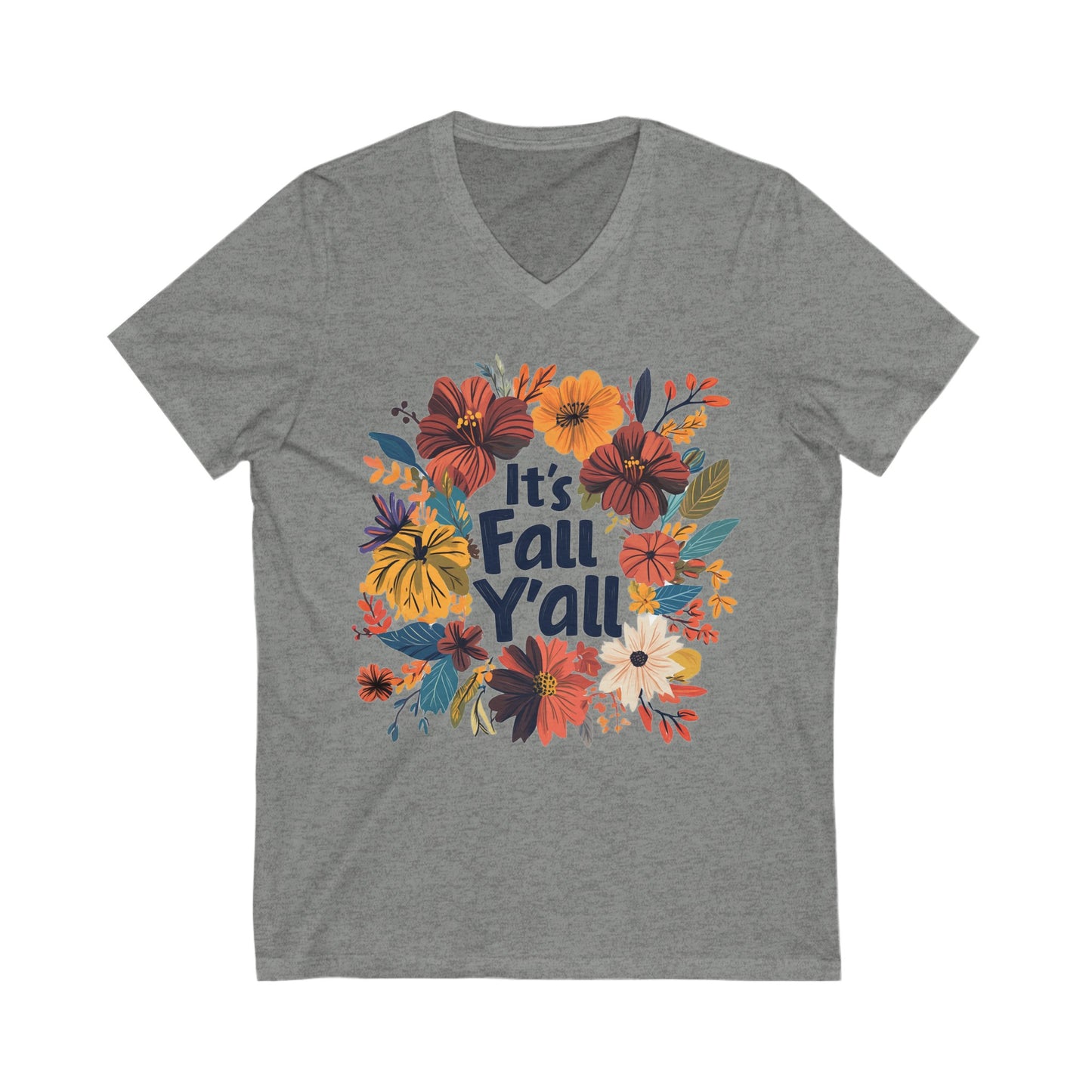 It's Fall Y'all - Short Sleeve V-Neck Tee