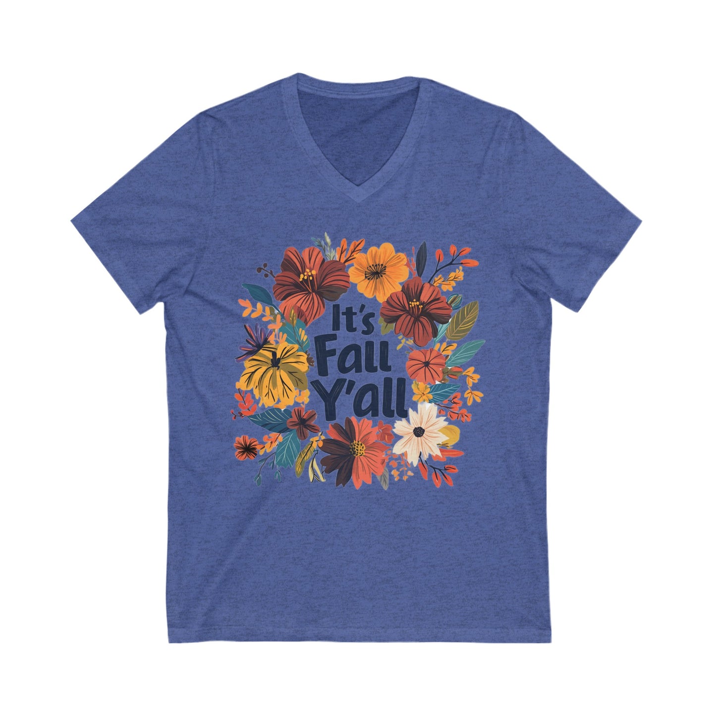 It's Fall Y'all - Short Sleeve V-Neck Tee