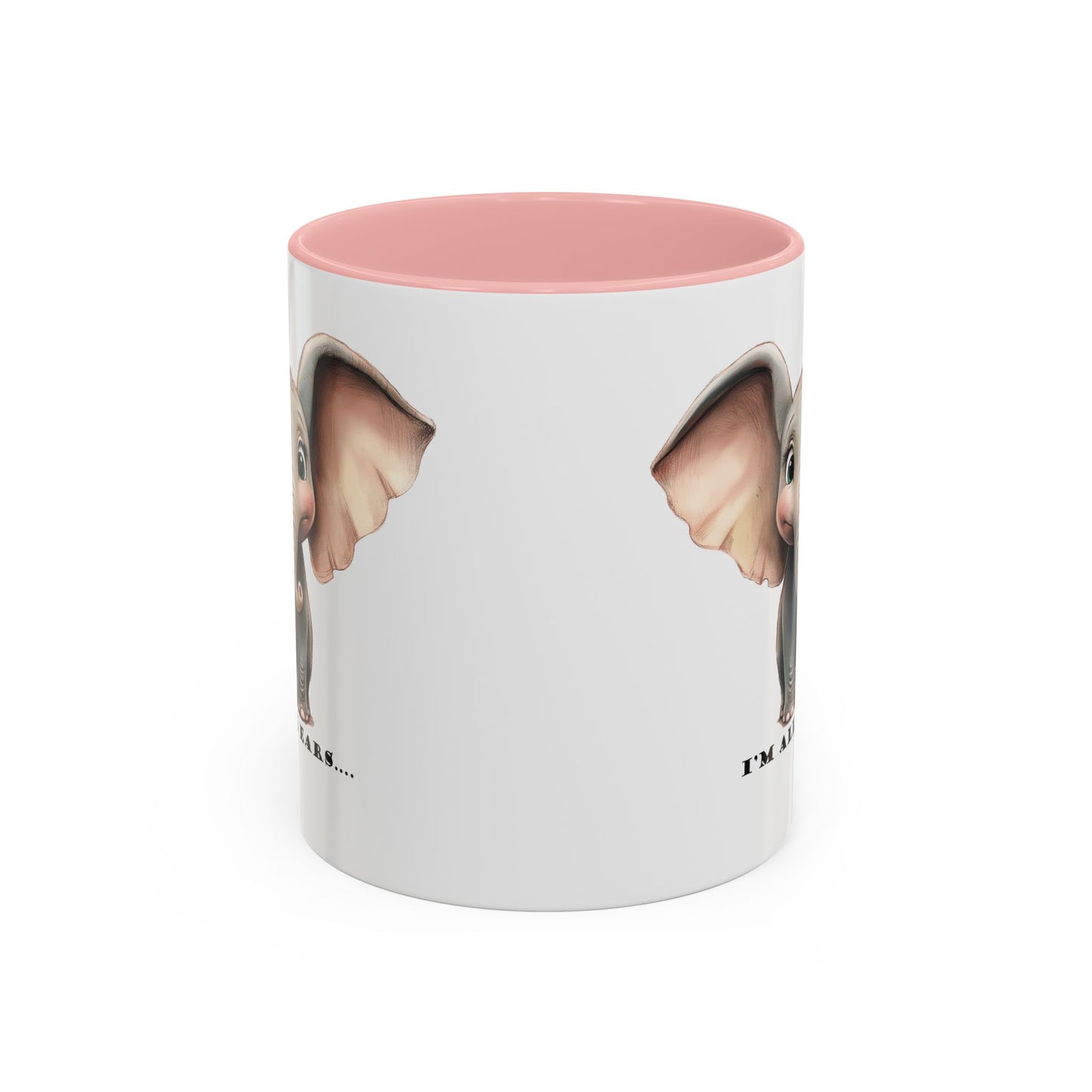 Elephant I'm all ears - Accent Coffee Mug (11, 15oz)