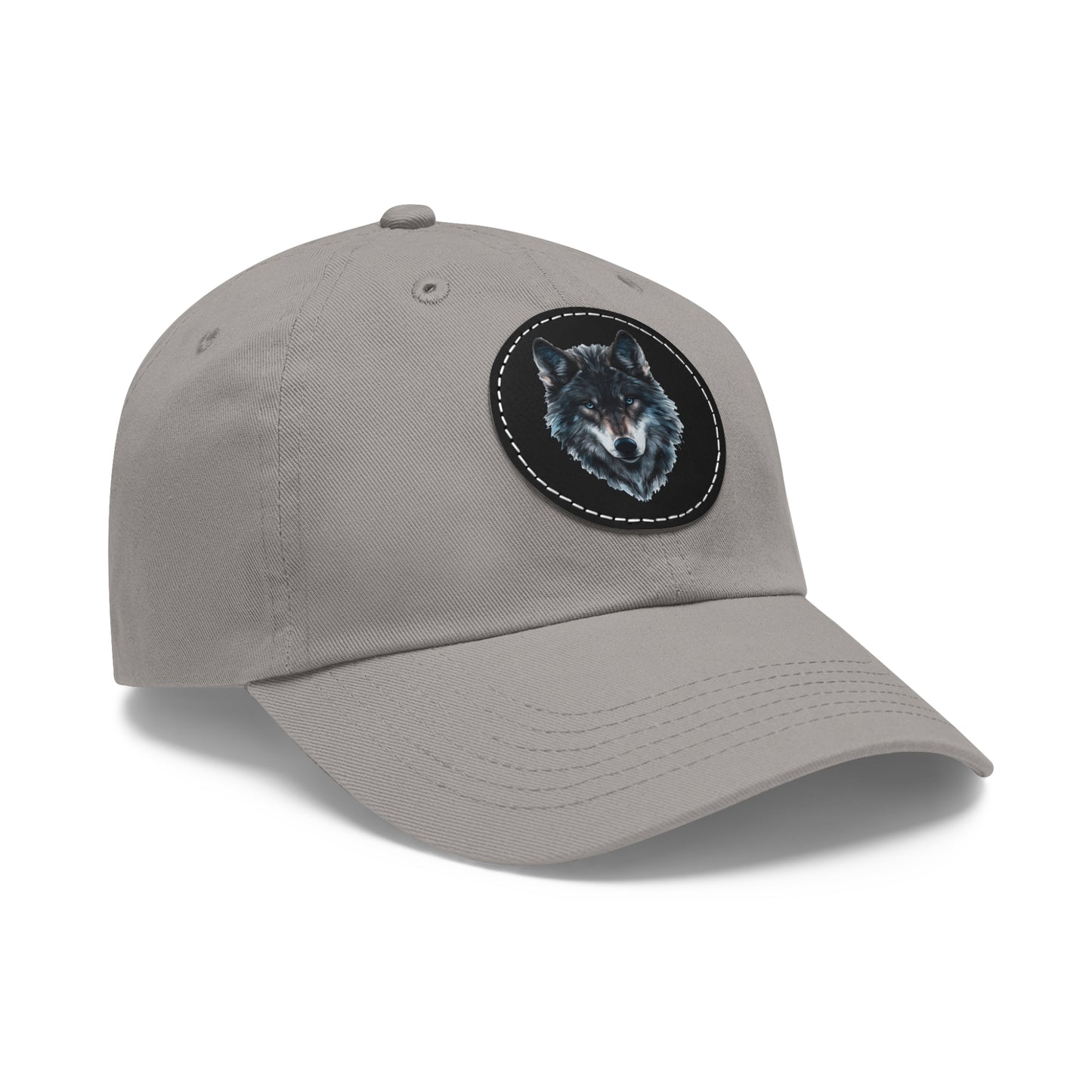 Wolf - Dad Hat with Leather Patch (Round)