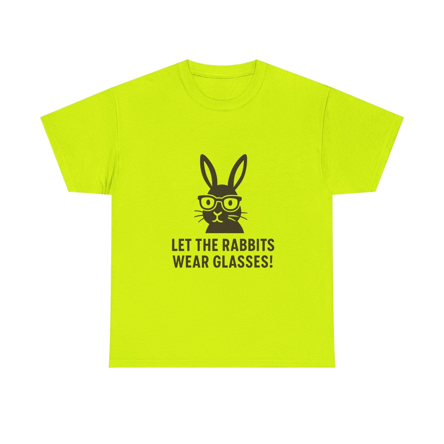 Playful Rabbit Graphic Tee - Let The Rabbits Wear Glasses!, Animal Lover Gift, Funny T-Shirt, Cute Casual Wear, Perfect for Birthdays