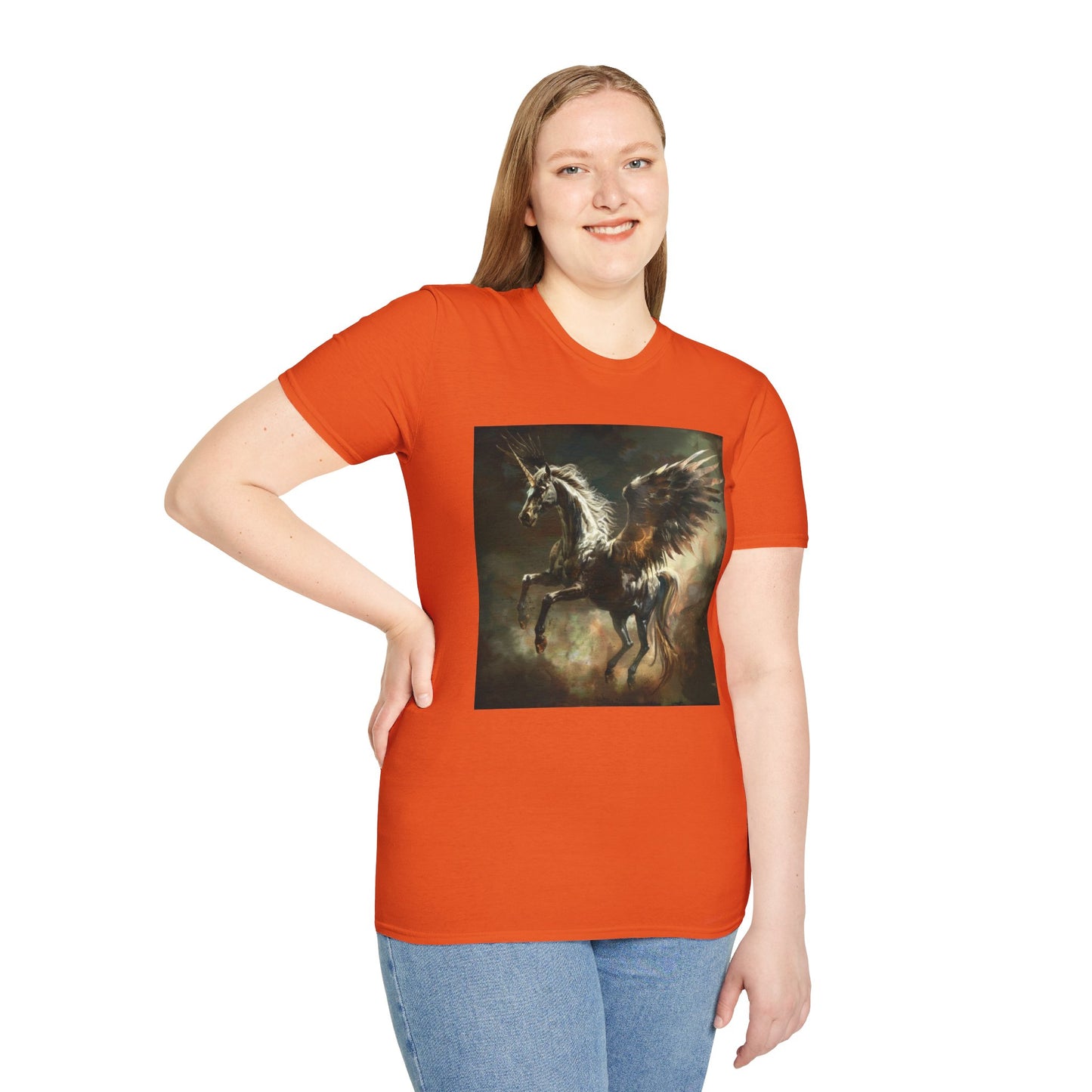 Pegasus flying Unicorn - Unisex Softstyle T-Shirt