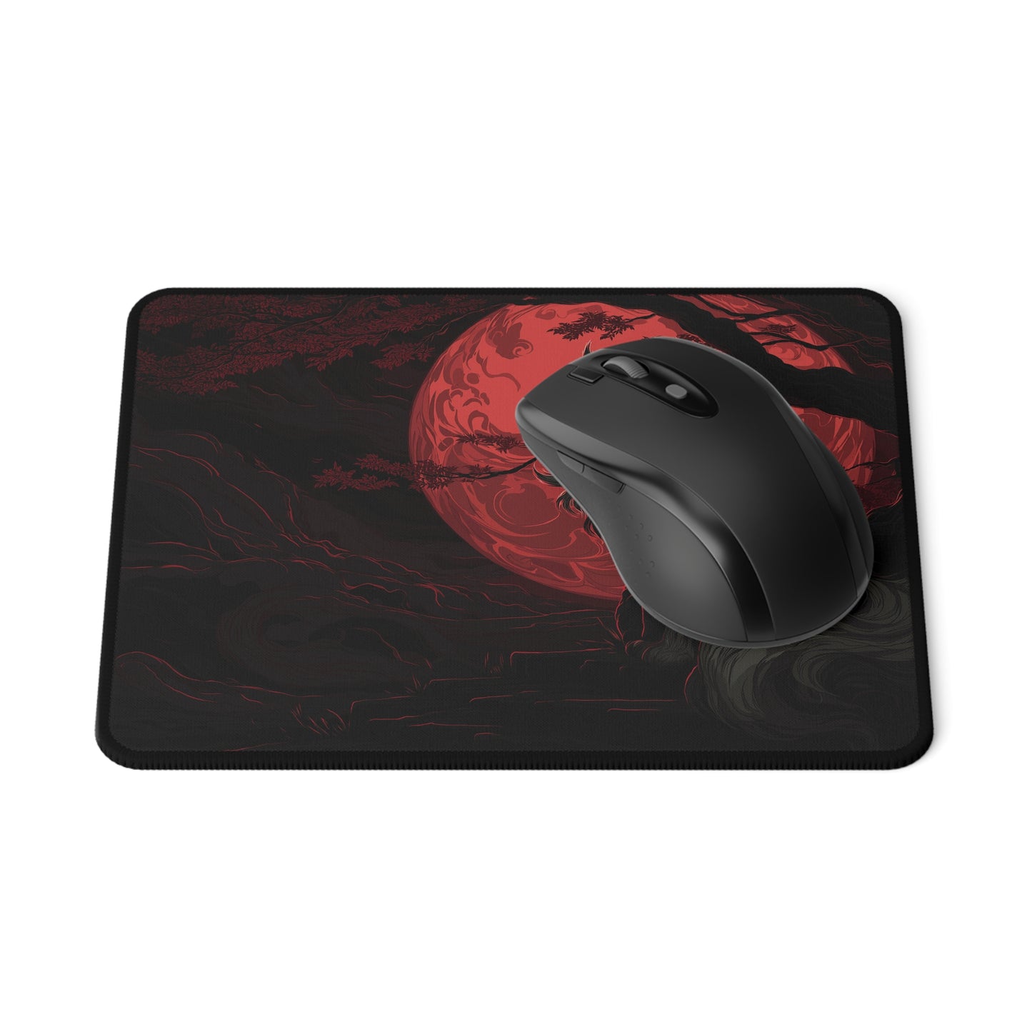 Mouse Pad - Mythical Kitsune in the orange moonlight