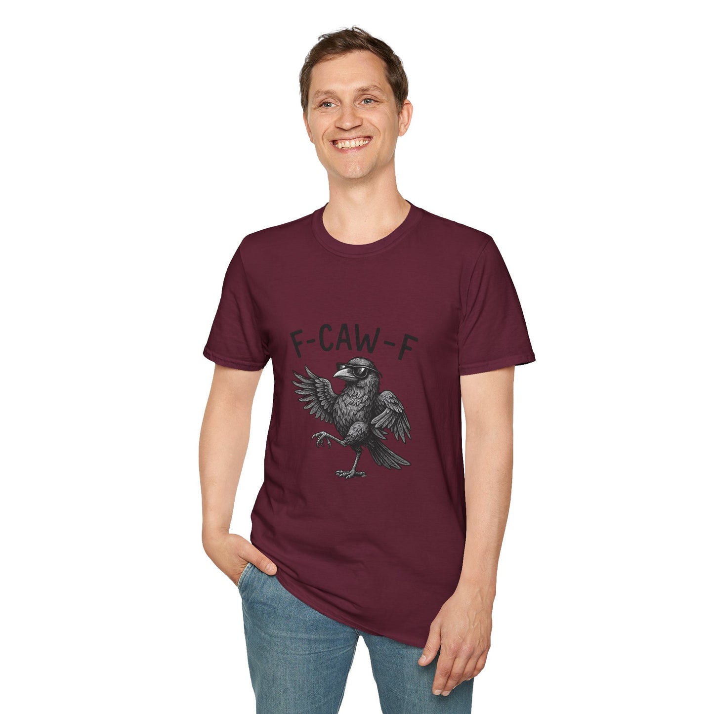 F-Caw-F Unisex Funny T-Shirt, Quirky Graphic Tee, Gifts for Bird Lovers, Casual Wear, Nature Lover Apparel
