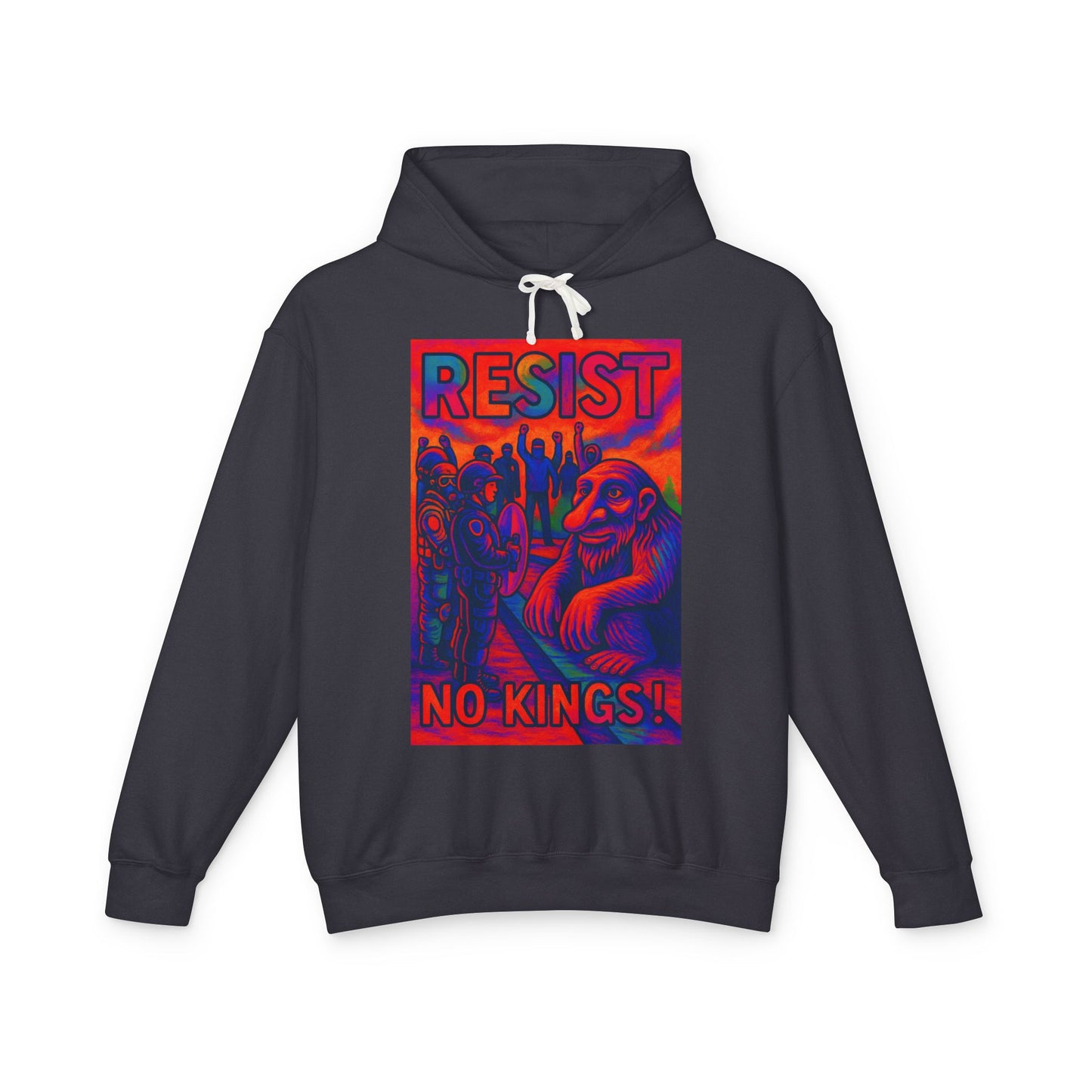 Seattle Troll Lightweight Hoodie - Resist No Kings Design