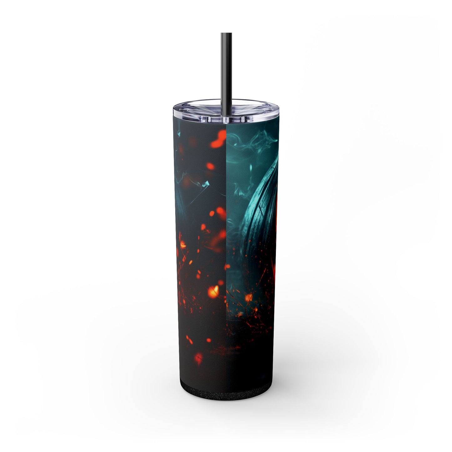 Evil Pumpkin - Skinny Tumbler with Straw, 20oz