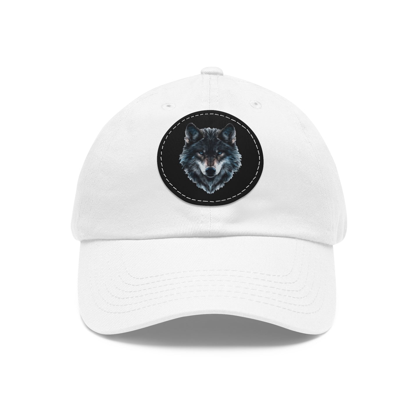 Wolf - Dad Hat with Leather Patch (Round)