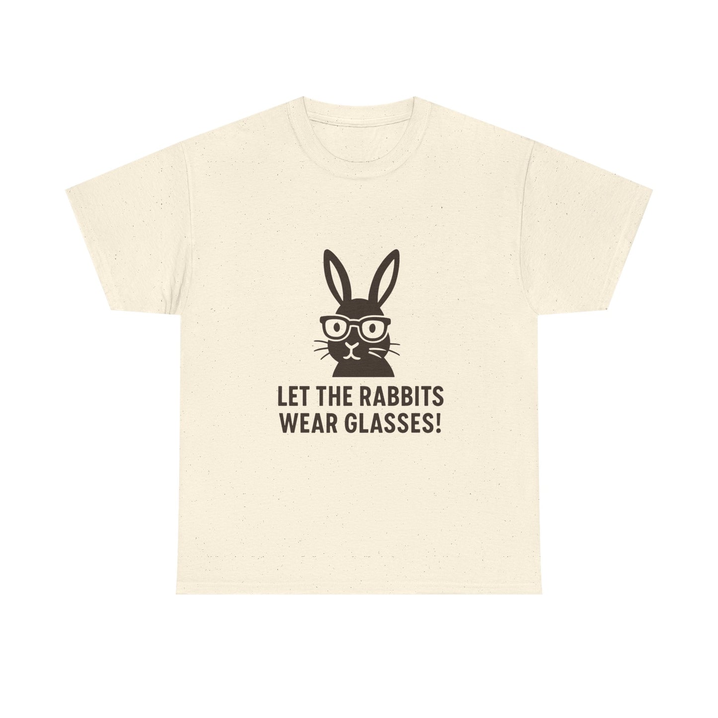 Playful Rabbit Graphic Tee - Let The Rabbits Wear Glasses!, Animal Lover Gift, Funny T-Shirt, Cute Casual Wear, Perfect for Birthdays