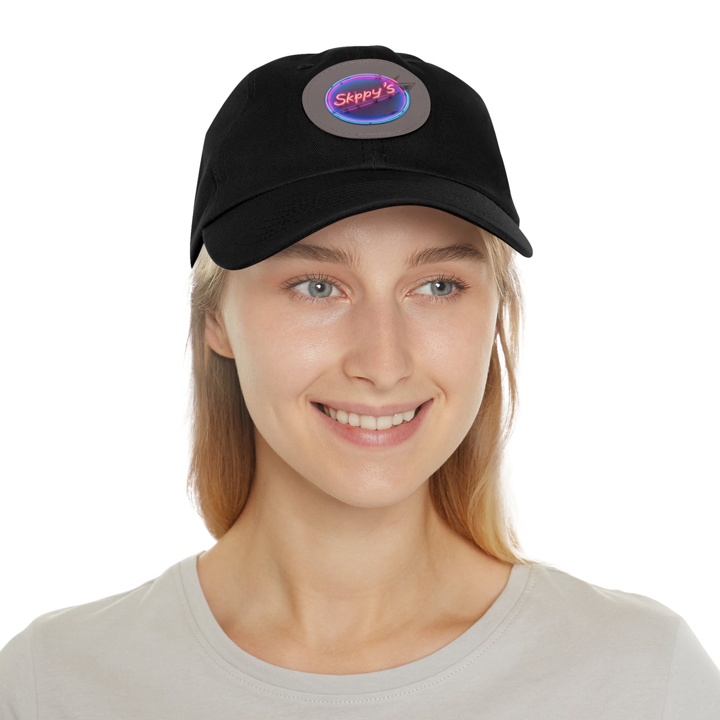 Skippys - Dad Hat with Leather Patch (Round)