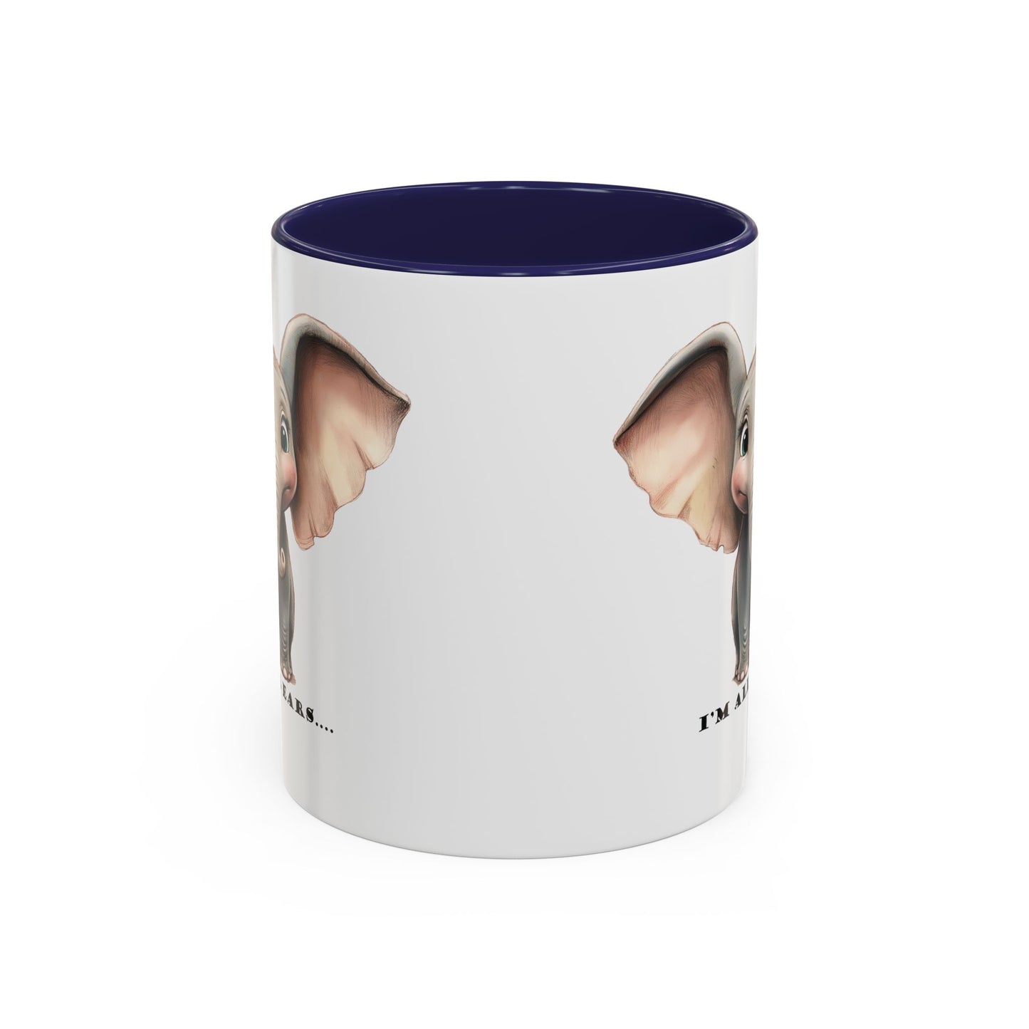 Elephant I'm all ears - Accent Coffee Mug (11, 15oz)