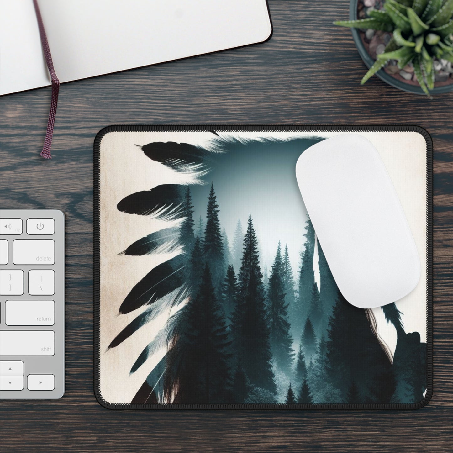 Forest Native Girl - Gaming Mouse Pad