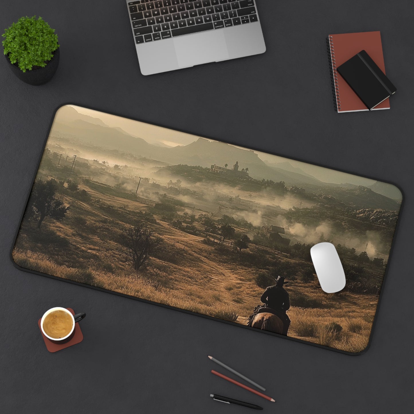 Wide Gaming Desk Mat RDR themed.