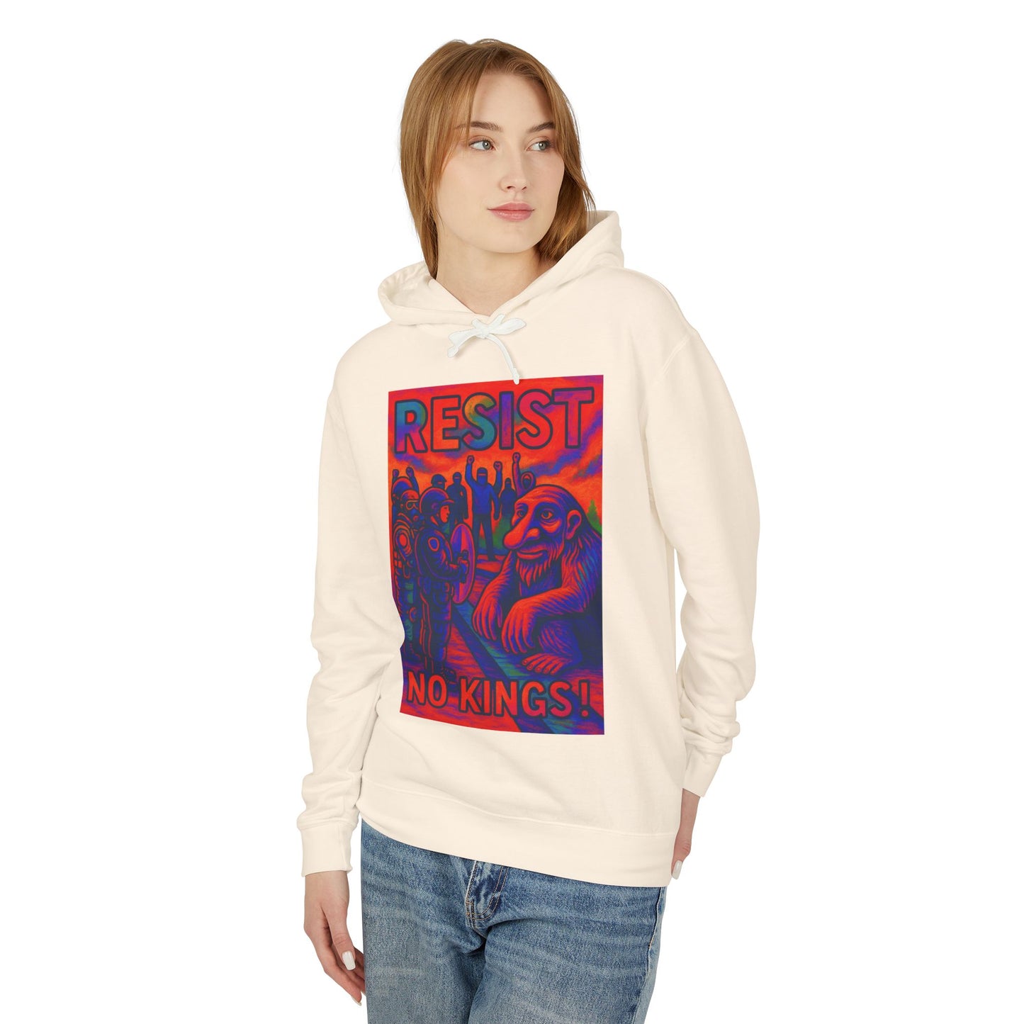 Seattle Troll Lightweight Hoodie - Resist No Kings Design