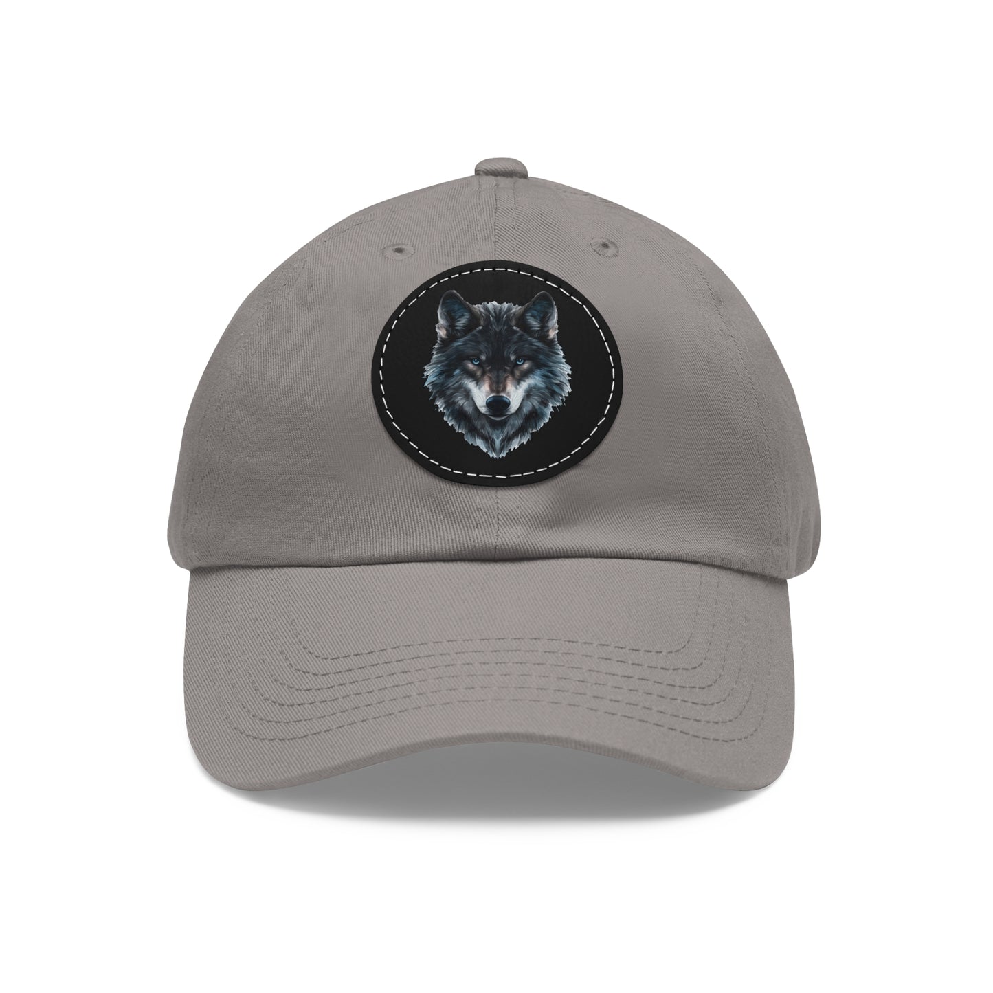 Wolf - Dad Hat with Leather Patch (Round)