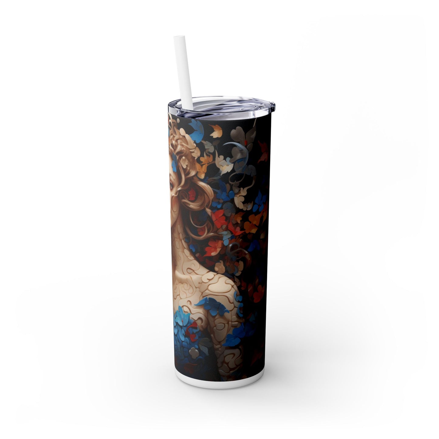 Puzzled Beauty - Skinny Tumbler with Straw, 20oz