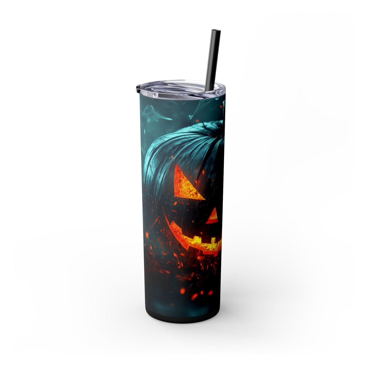 Evil Pumpkin - Skinny Tumbler with Straw, 20oz