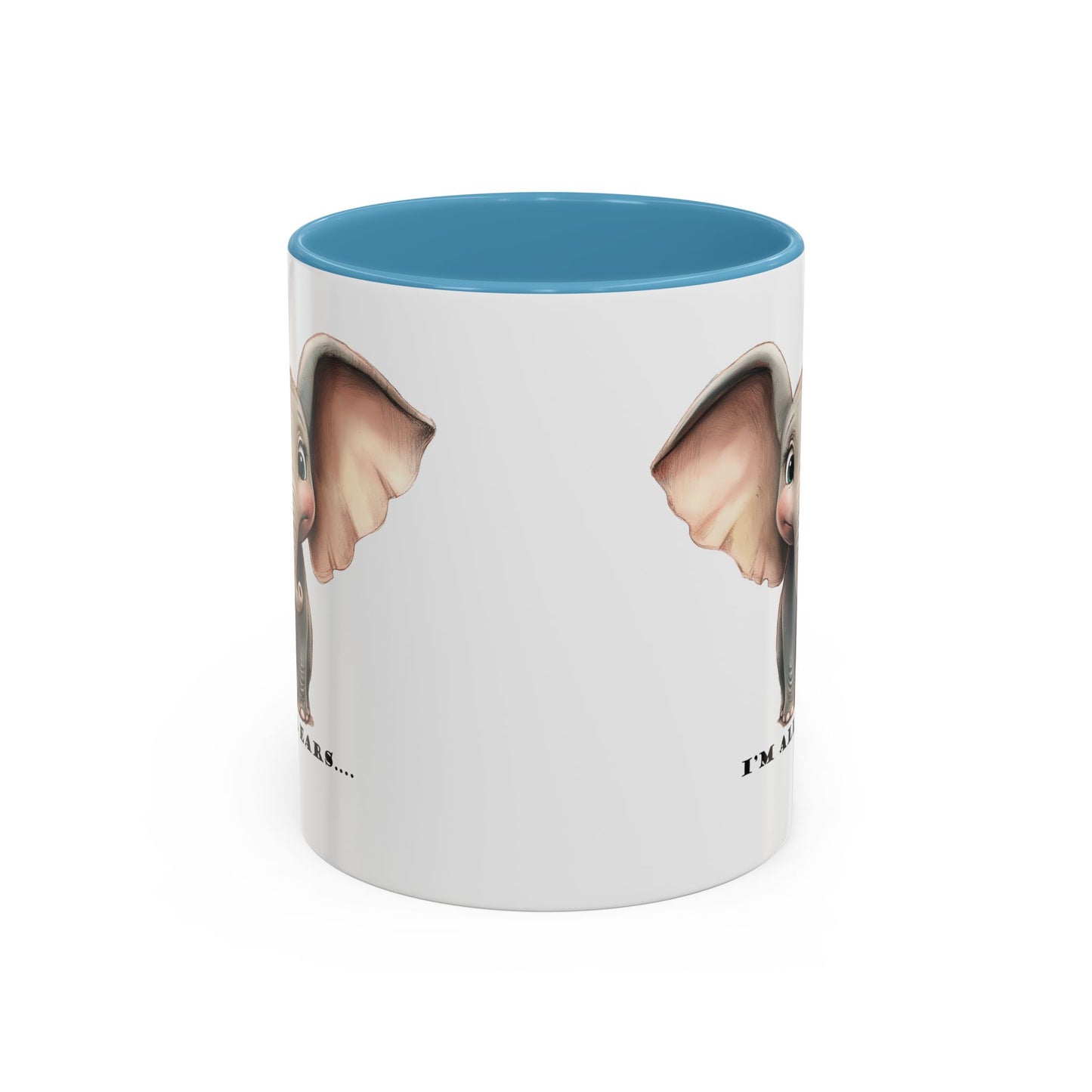 Elephant I'm all ears - Accent Coffee Mug (11, 15oz)