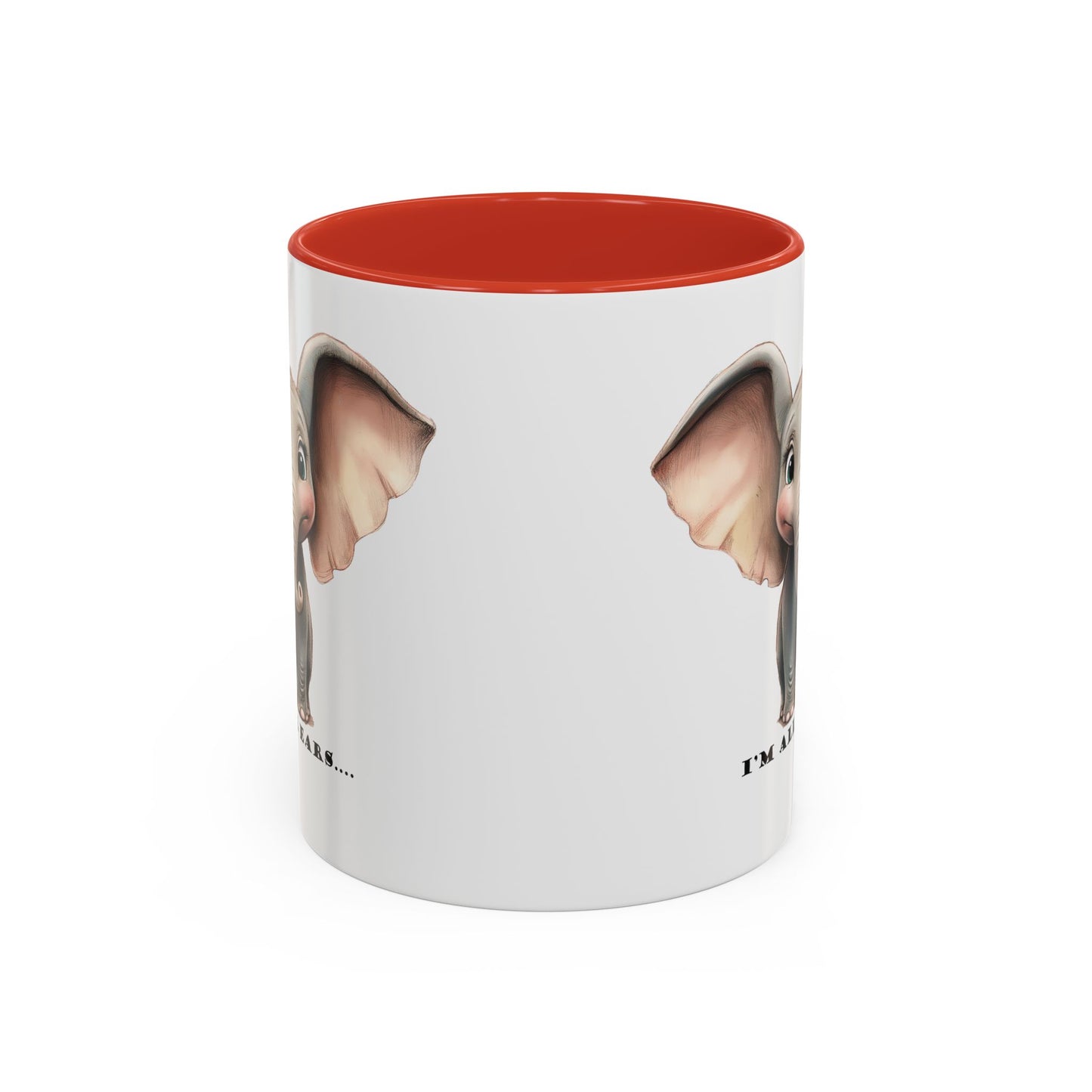 Elephant I'm all ears - Accent Coffee Mug (11, 15oz)