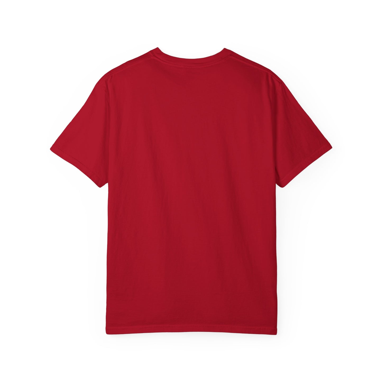 8647 DJT He's Gotta Go Unisex Garment-Dyed Tee. Large front logo design
