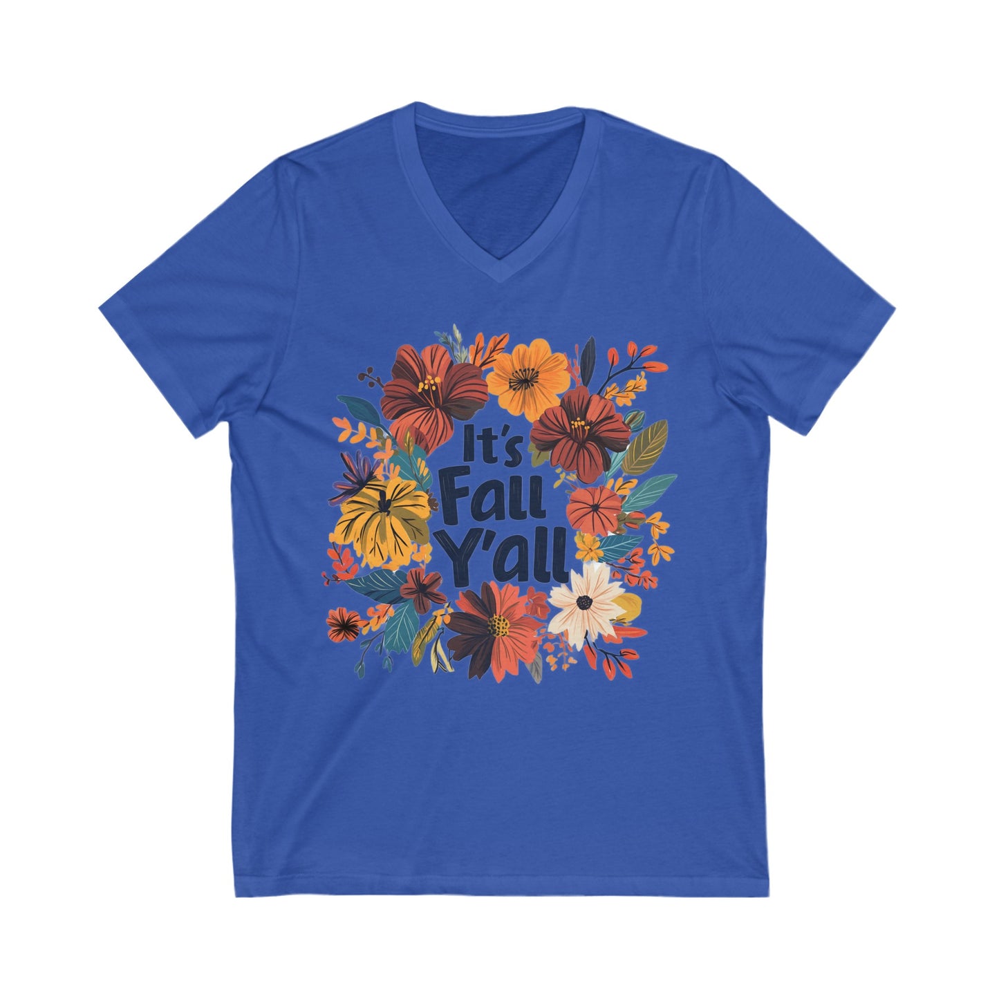 It's Fall Y'all - Short Sleeve V-Neck Tee