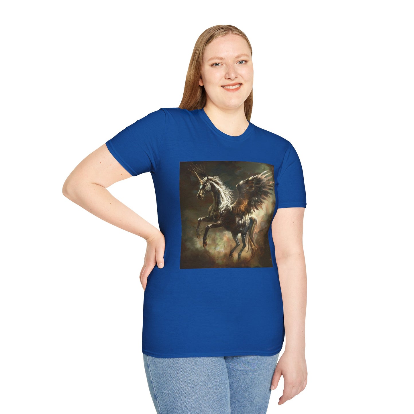 Pegasus flying Unicorn - Unisex Softstyle T-Shirt